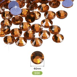 MECCANIXITY 2880 Pcs Hotfix Rhinestones Flatback Crystal Glass Gems Art Rhinestones for Crafts Clothes DIY Decoration(SS6 2mm,Gold)