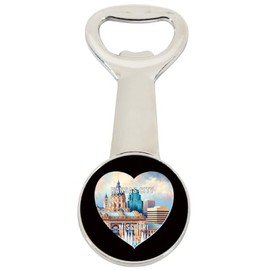 Kansas City Missouri Travel Souvenir Destination Heart Shape Design Magnetic Bottle Opener Single