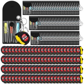 Jutom 108 Pcs Mini Screwdriver Keychain Mini Tape Measure Keychain Set Bulk Mini Keychain for Men Party Favors Tool Gifts