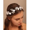 Teyglen Bridal Flower Headband Hair Vine With Crystal Pearls Floral