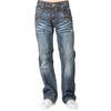 Level 7 Men's Relaxed Bootcut Denim Distressed Jeans with Zipper