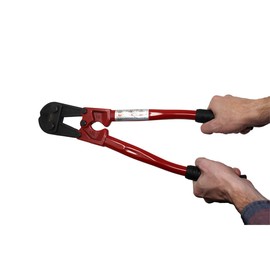 K Tool International 57318 18" Clipper Cut Bolt Cutters for Garages, Repair Shops and DIY, Chrome Vanadium Cutting Head, Rubber Grip, Used on Chains, Padlocks, Bolts and Wire Mesh, Black/Red