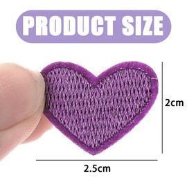 Pack of 50 iron-on patches, heart patches for children, mini embroidery patches, iron-on patches, adults for hat, jacket, jeans, backpacks, DIY decoration