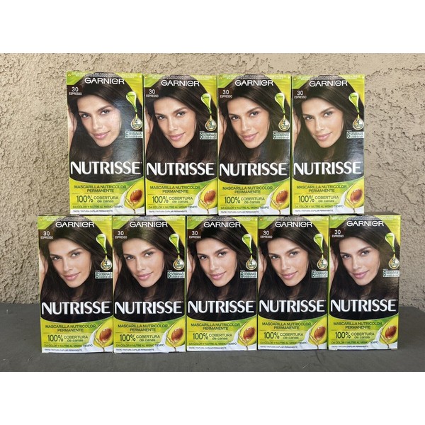 9 BOXES GARNIER NUTRISSE 30 ESPRESSO PERMANENT HAIR COLOR PRODUCT MEXICO