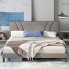 Avenco Queen Bed Frame, Upholstered Platform Bed Frame with Adjustable