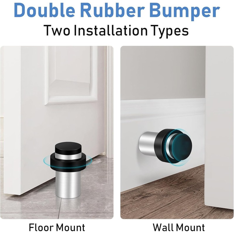 Door Stopper, 65mm Floor Mount Door Stop, Stainless Steel, Cylindrical