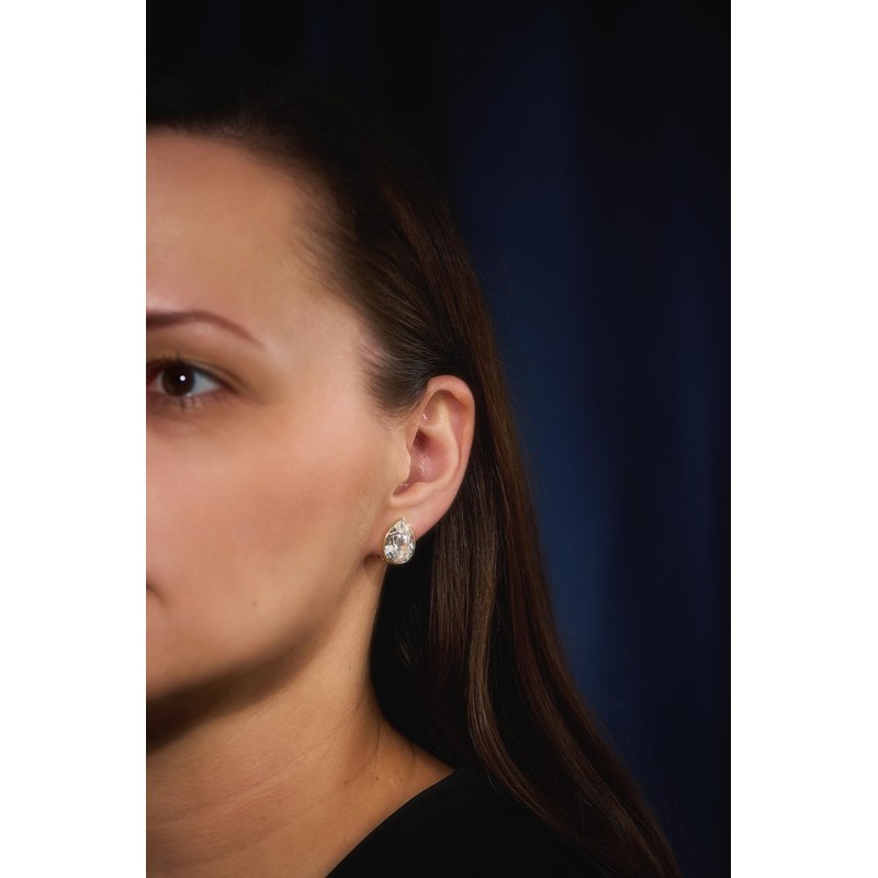 Traveller Clip-On Earrings - Drop - Crystals - Gold-Plated or