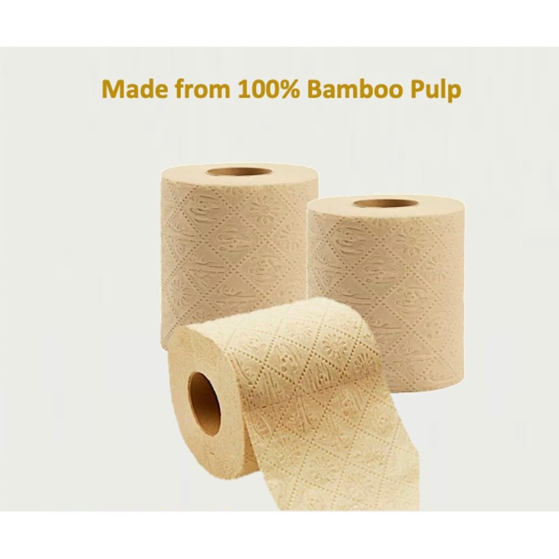 100% Bamboo, thick 3-ply toilet paper, tree-free, unbleached, sustainable, 300