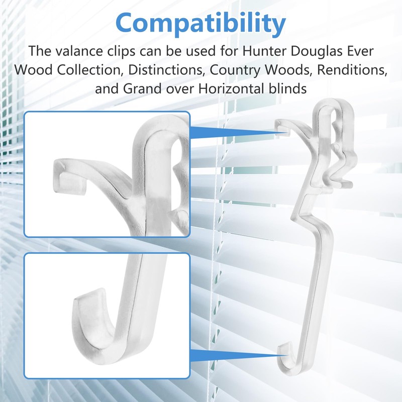 Clips for Hunter Douglas Blinds, 12Pcs Clear Valance Clips Replacement