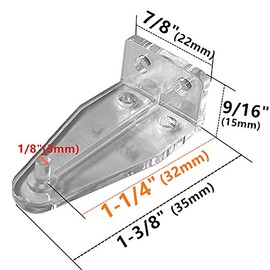 4pcs Hold Down Brackets with Screws Clear Color Bottom Rail Hold Clips for 1.5inch High Profile Blinds