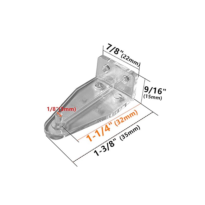 4pcs Hold Down Brackets with Screws Clear Color Bottom Rail