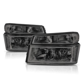 PM PERFORMOTOR PMHL-CCOL-0412-4P-OH-SC Smoked Housing Clear Corner Headlights w/Signal Lights Bumper Lights Compatible with 04-12 Colorado/ 04-12 Canyon / 06 Isuzu i-280