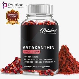 Pslalae|Astaxanthin Capsules |12mg|Astaxanthin|Cardiovascular|Energy|Immune System|60/120 Capsules - quantity: 120 Capsules
