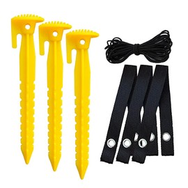 Jetcloud Garden Tree Staking Kit, 3 Tree Stakes + 3 Tree Straps + 1 x 4m Rope Easy Install Tree Support Anchors for Garden Tree Stakes Kit Portable