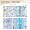 WEBEEDY 40 Pcs Blue Flower Jelly Roll Fabric Strips for