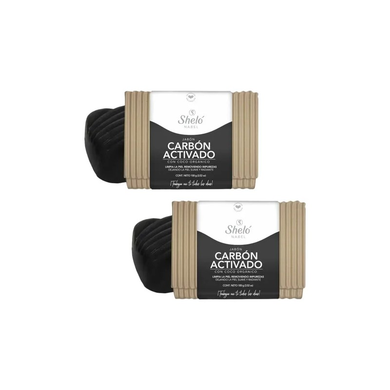Jabon Carbon Activado Shelo Nabel 100grs. 2 Piezas