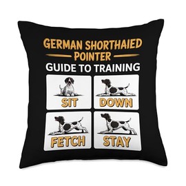 German Shorthaired Pointer Guide Training Funny Dog Throw Pillow