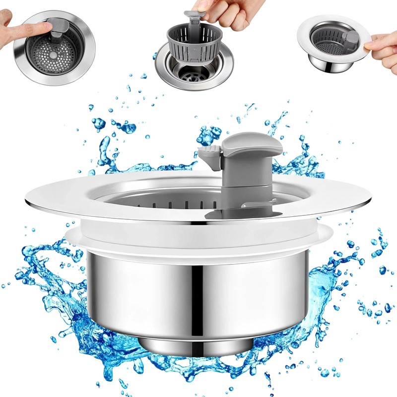 Sink Drain Strainer - Sink Stopper Drain, 3 in 1