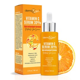 DERMAXGEN 30% Organic Vitamin C Serum for Face – Natural Anti-Wrinkle Serum with Hyaluronic Acid & Vitamin E – Anti-Aging Moisturizer for Fine Lines, Dark Spots & Skin Rejuvenation – 2 Fl oz