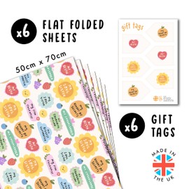 Friends Wrapping Paper - 6 Sheets Of Birthday Gift Wrap For Best Friend, Bestie, BFF, Colleague - White Wrapping Paper For Her - Friendship - Recyclable - By Central 23