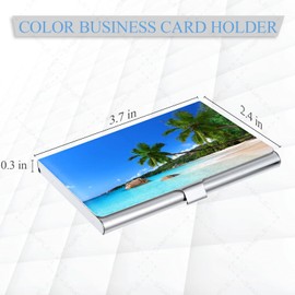 xiviers Business Card Holder，Color Printing Men's and Women's Business Card Case，Ultra-Thin Metal Business Card Organizer，Carry-on Pocket Wallet Business Card Holder