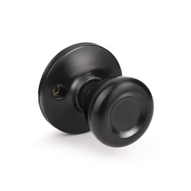 Brotima Dummy Door Knob, Matte Black No Lock Single Sided Tulip Style Knobs without Locking, Non-Turning for Interior Use, 1 Pack