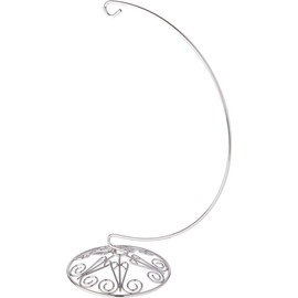 Bard's Ornate Silver-Toned Ornament Stand, Large, 10.25" H x 4" W x 4" D