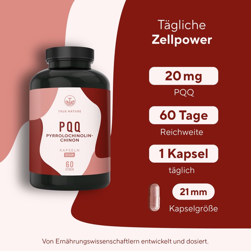 PQQ Pyrroloquinoline Quinone, 60 Capsules, High Dose 20 mg per