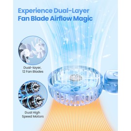 AMACOOL Handheld Fan Foldable, 5000mAh Rechargeable Hand Fans with Powerful Cooling, 4 Speeds, LED Display, Portable Fan for Travel,Concerts,Makeup,Lash,Outdoor Events,Gifts Women