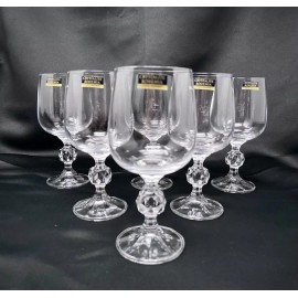 Bohemia Crystallite Wine Glass Set of 6 Champagne Water Goblet 11oz/300ml Czech Bohemia Crystal Gift