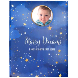 C.R. Gibson Starry Dreams First 5 Years Gender Neutral Baby Memory Book, 8.75" W x 11.3" L with 48 Guided Pages, Multicolor