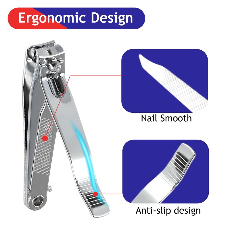 Heavy Duty Stainless Steel Nail Clippers for Thick Nails, Ergonomic