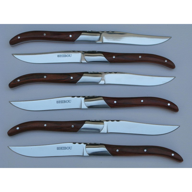 Juego de 6 cuchillos para carne marca HIBOU