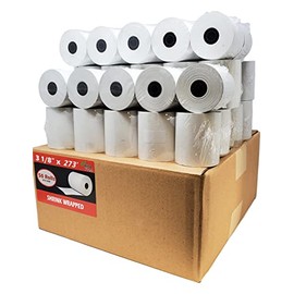 BuyRegisterRolls - (2 Cases) 3-1/8" x 273' (53 GSM Paper Thickness) Honeycomb Core BPA Free Premium A Grade PoS Thermal Receipt Printer Paper…