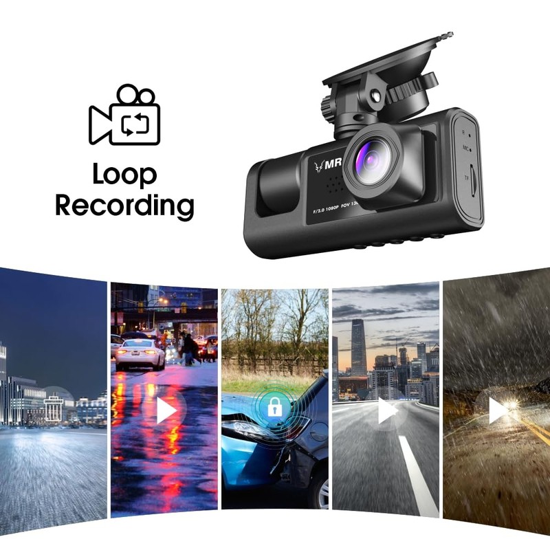 Mr MIP 3-Channel Full HD Dash Cam – 1296p Front,