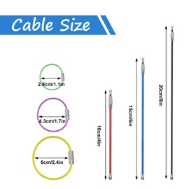 ZooviHyvi 21 Pack Stainless Steel Key Ring Loops 2mm Coated Wire Keychain Cable, 4" 6" 8" Assorted Color Cable Key Rings for Hang Key Tags, Luggage Tags, USB Drives, and Tag Keepers(7 Colors)