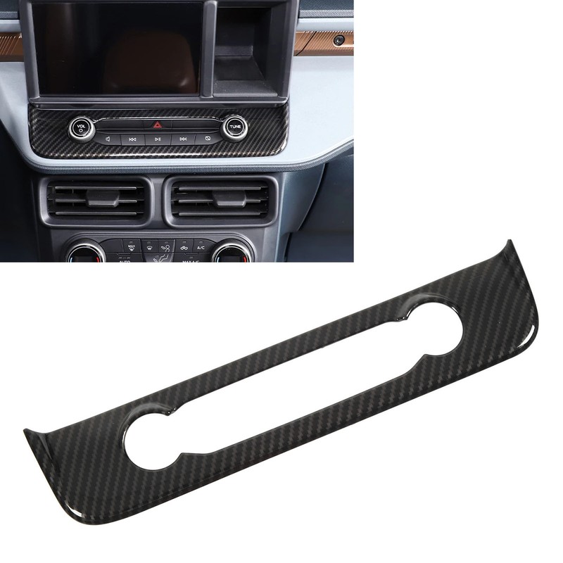 Multimedia Control Knob Cover Trims Carbon Fiber Style Replacement for