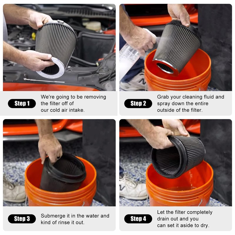 RULLINE 76mm 89mm 102mm Air Filter 3" 3.5" 4" Cold