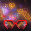 Bymivofun 3 Pcs Peach Heart Special Effects Glasses, Heart Diffraction