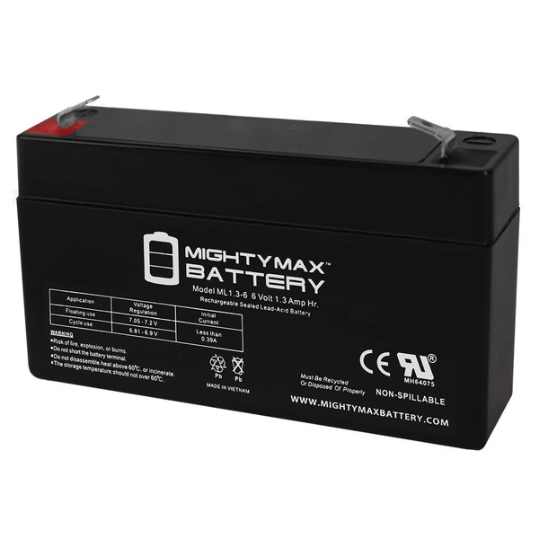 Mighty Max Battery 6V 1.3Ah Replacement for Portalac GS PE6V1.2 Emergency Light Battery Brand Product