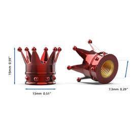 GTBOOM 4 Pieces Crown Tire Valve Stem Caps Chrome Crown Vehicle Car Tire Caps Covers, Attractive Accessories for Car,Universal Stem Covers for Cars Trucks Motorcycles SUVs and Bikes (Red)
