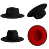 SAJUZEN Wide Brim Fedora Hats for Women Mens Felt Fedora