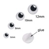 UPINS 300 Pcs Black Wiggle Googly Eyes with Self-Adhesive, 6mm