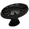 Cosmas® 4297FB Flat Black Floral Cabinet Hardware Oval Oblong Knob