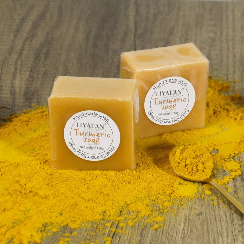 LIYALAN Turmeric Soap Bar 3.88 oz X 2Bars for Face