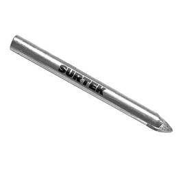 Surtek BVS14 Broca para vidrios y azulejos de acero con cabeza de carburo de tungsteno 1/4"
