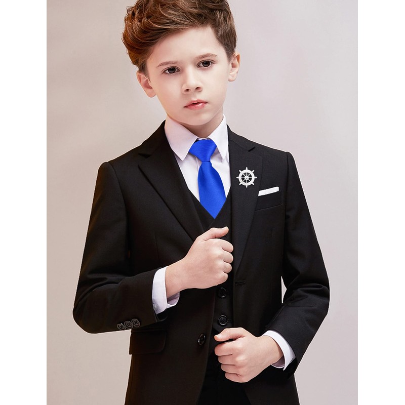Alizeal Boys Solid Color Pre-tied 6cm Zipper Skinny Necktie, Royal