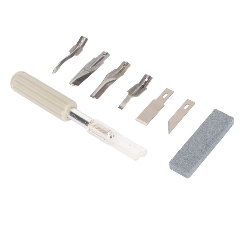 Craft Knife Set 6 Steel Blades Ergonomic Handle Hobby Knife