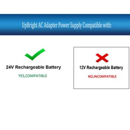 UpBright 3-Prong 24V AC/DC Adapter Compatible with Razor Qili Power QL-09005-B2401000H QL-09005B2401000H 24 Volt Lead-Acid Rechargeable Batteries 24VDC 1000mA DC24VDC 1A Power Supply Battery Charger