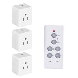 Remote Control Outlet, Electrical Light Switch, Plug in Wall Plug with ON/Off Switch for Indoor String Lights, Lamps, Home Small Appliances, 100ft Range (1 Remote + 3 Outlets)